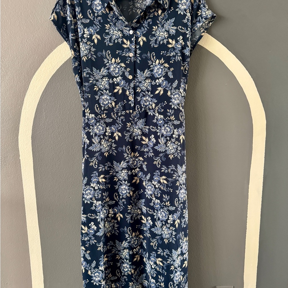 Lucky Brand Womens Cap Sleeve Print Shirt Dress
